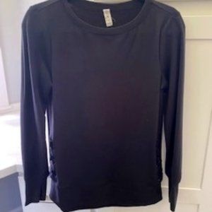 IDEOLOGY Black Long Sleeve Tunic with Hip ribbon cross design size XS